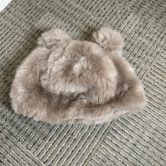 Natasha Couture Accessories - Animal Ear Tan Brown Furry Stocking Hat Bear Ears
